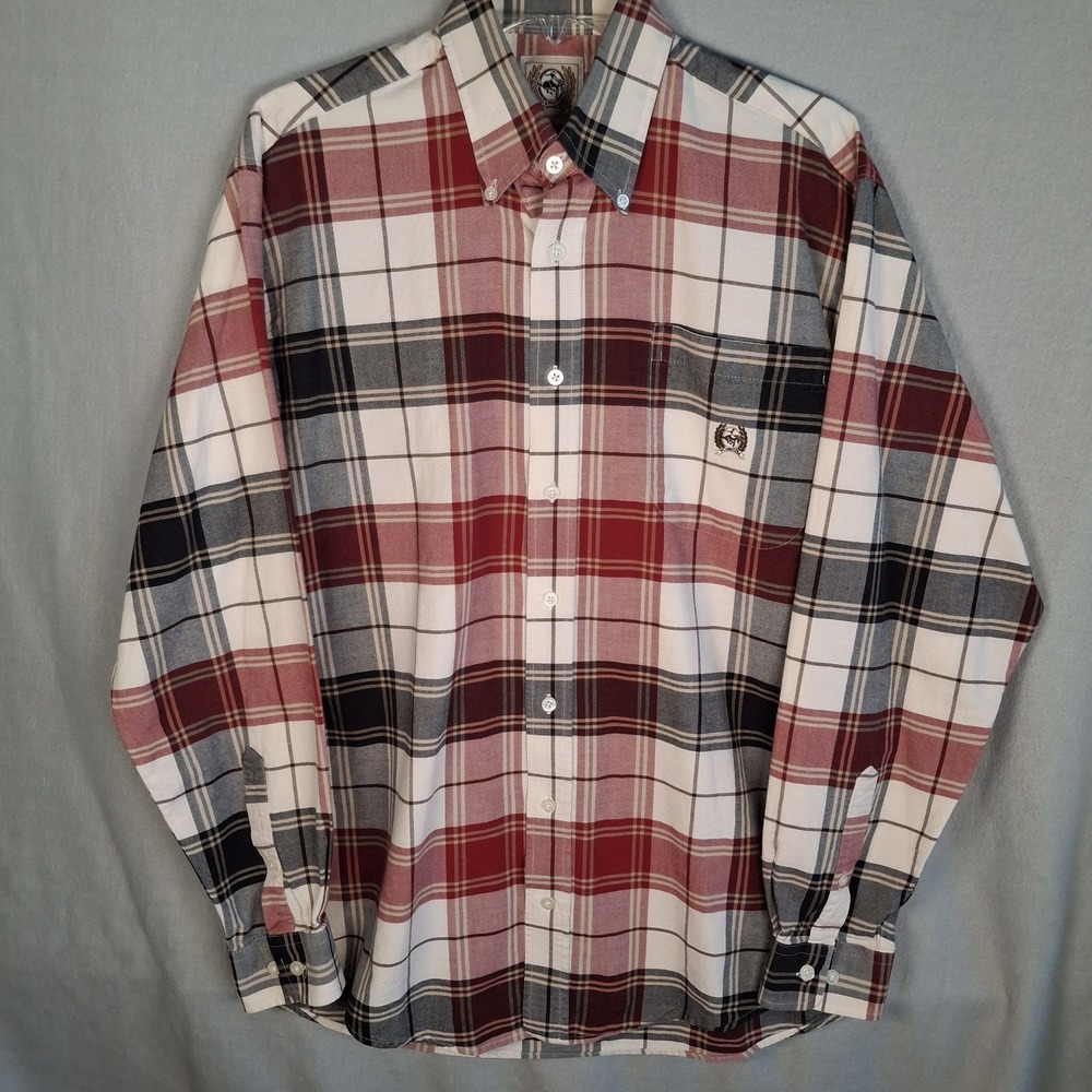 Cinch Shirt Mens Small Western‎ Button Down Plaid Rodeo Ranch Bull Rider Red